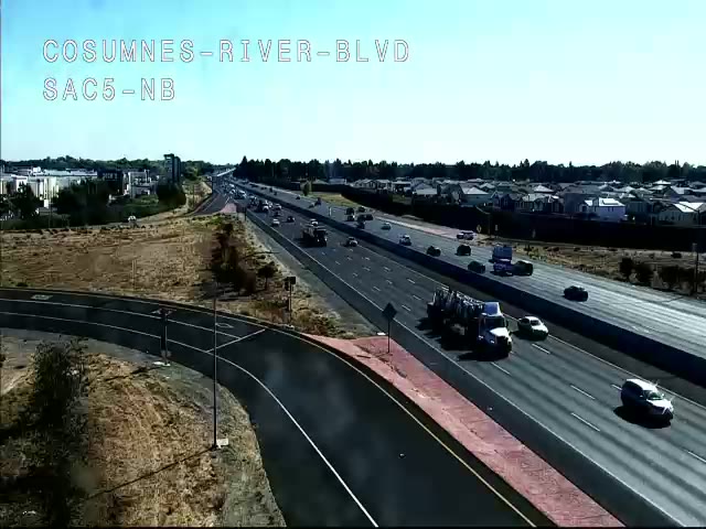 Frame from the Hwy 5 at Cosumnes traffic camera on I-5 near Sacramento