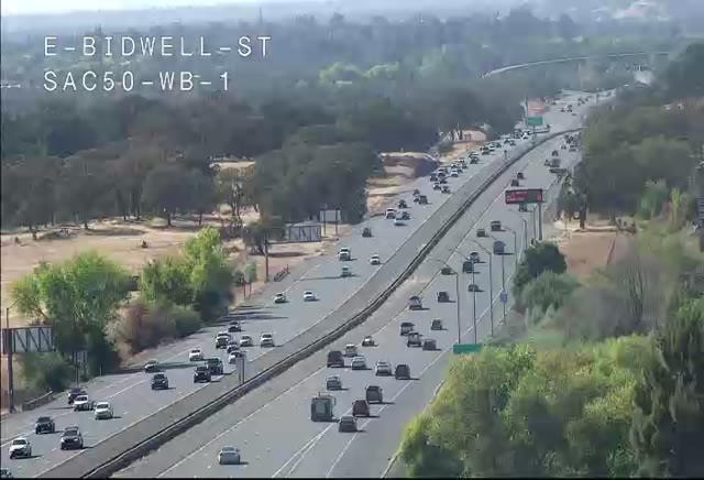 Frame from the Hwy 50 at E_Bidwell_St_SAC50_WB_1 traffic camera on US-50 near Folsom