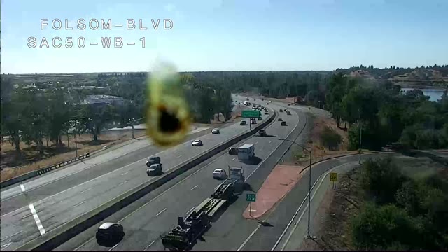 Frame from the Hwy 50 at Folsom_Blvd_SAC50_WB_1 traffic camera on US-50 near Folsom