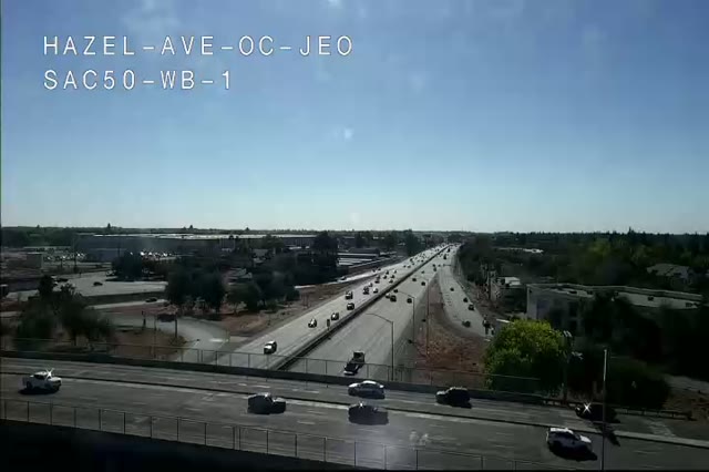 Frame from the Hwy 50 at Hazel OC JEO WB 1 traffic camera on US-50 near Rancho Cordova