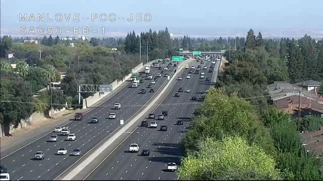 Frame from the Hwy 50 at Manlove POC 1 traffic camera on US-50 near Sacramento