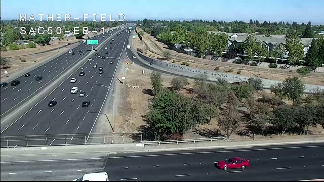 Frame from the Hwy 50 at Mather Field EB 1 traffic camera on US-50 near Sacramento