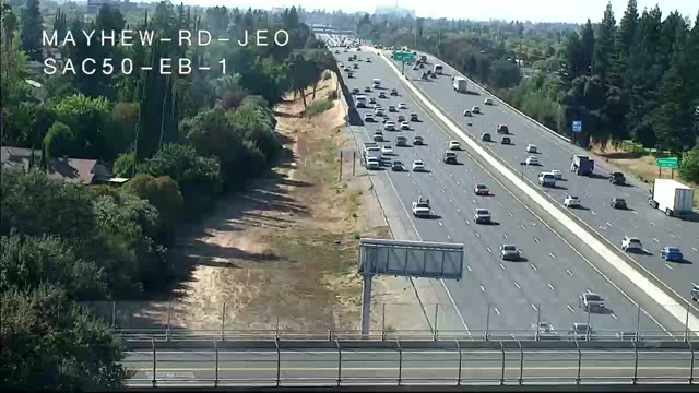 Frame from the Hwy 50 at Mayhew Rd 1 traffic camera on US-50 near Sacramento