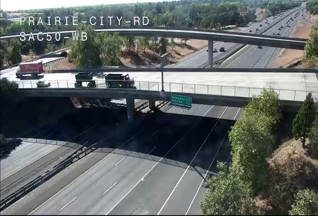 Frame from the Hwy 50 at Prairie City traffic camera on US-50 near Folsom