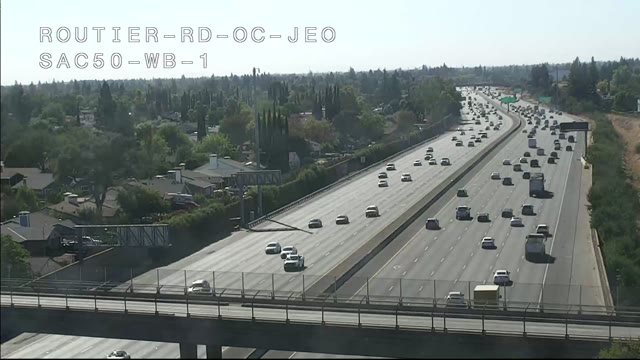 Frame from the Hwy 50 at Routier Rd JWO 1 traffic camera on US-50 near Sacramento