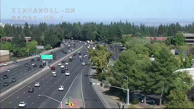 Frame from the Hwy 50 at Zinfandel Dr EB 1 traffic camera on US-50 near Rancho Cordova