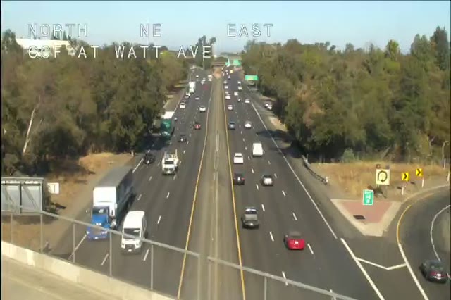 Frame from the Hwy 51 at Watt traffic camera on SR-51 near Sacramento