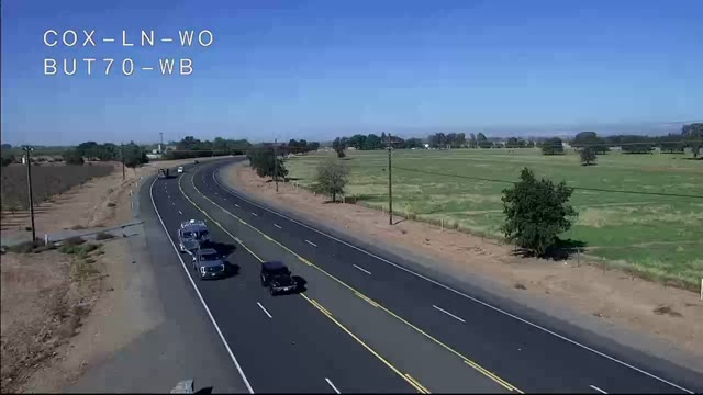 Frame from the Hwy 70 WO Cox Ln traffic camera on SR-70 near Oroville