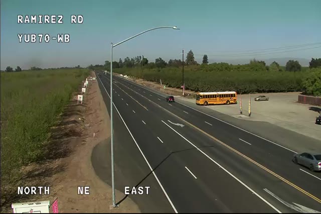 Frame from the Hwy 70 at Ramirez traffic camera on SR-70 near Yuba City