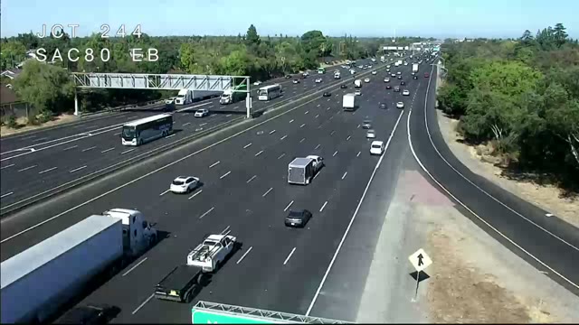 Frame from the Hwy 80 at JCT244 EB traffic camera on I-80 near Sacramento