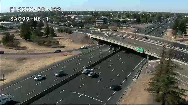 Frame from the Hwy 99 at Florin_Rd_JSO_SAC99_NB_1 traffic camera on SR-99 near SR99 at Florin Rd