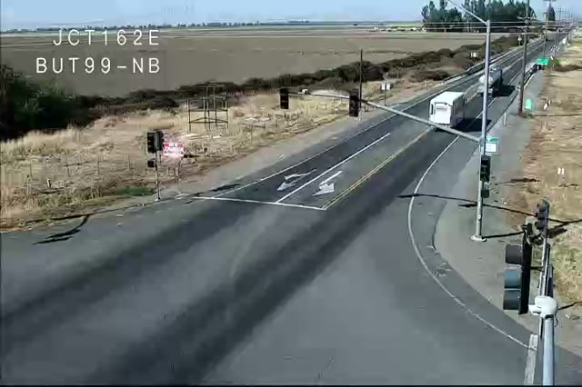 Frame from the Hwy 99 at Hwy 162 traffic camera on SR-99 near Oroville