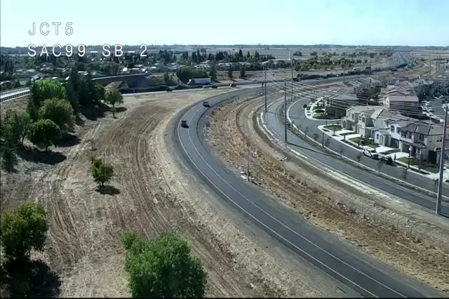 Frame from the Hwy 99 at Hwy 5 2 traffic camera on SR-99 near Sacramento