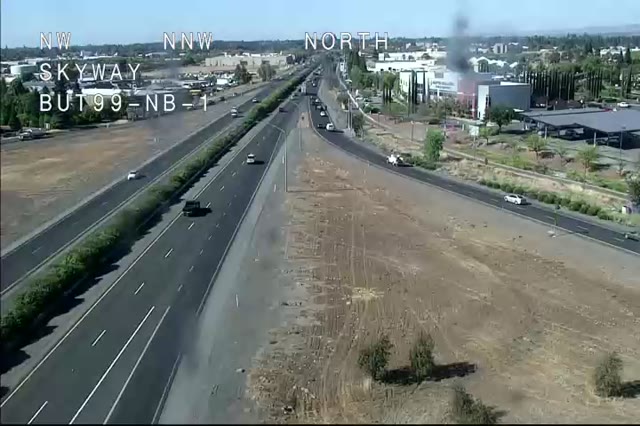 Frame from the Hwy 99 at Skyway 1 traffic camera on SR-99 near Chico