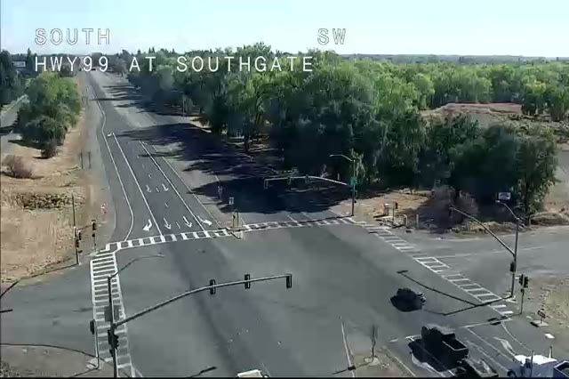 Frame from the Hwy 99 at Southgate 2 traffic camera on SR-99 near Chico